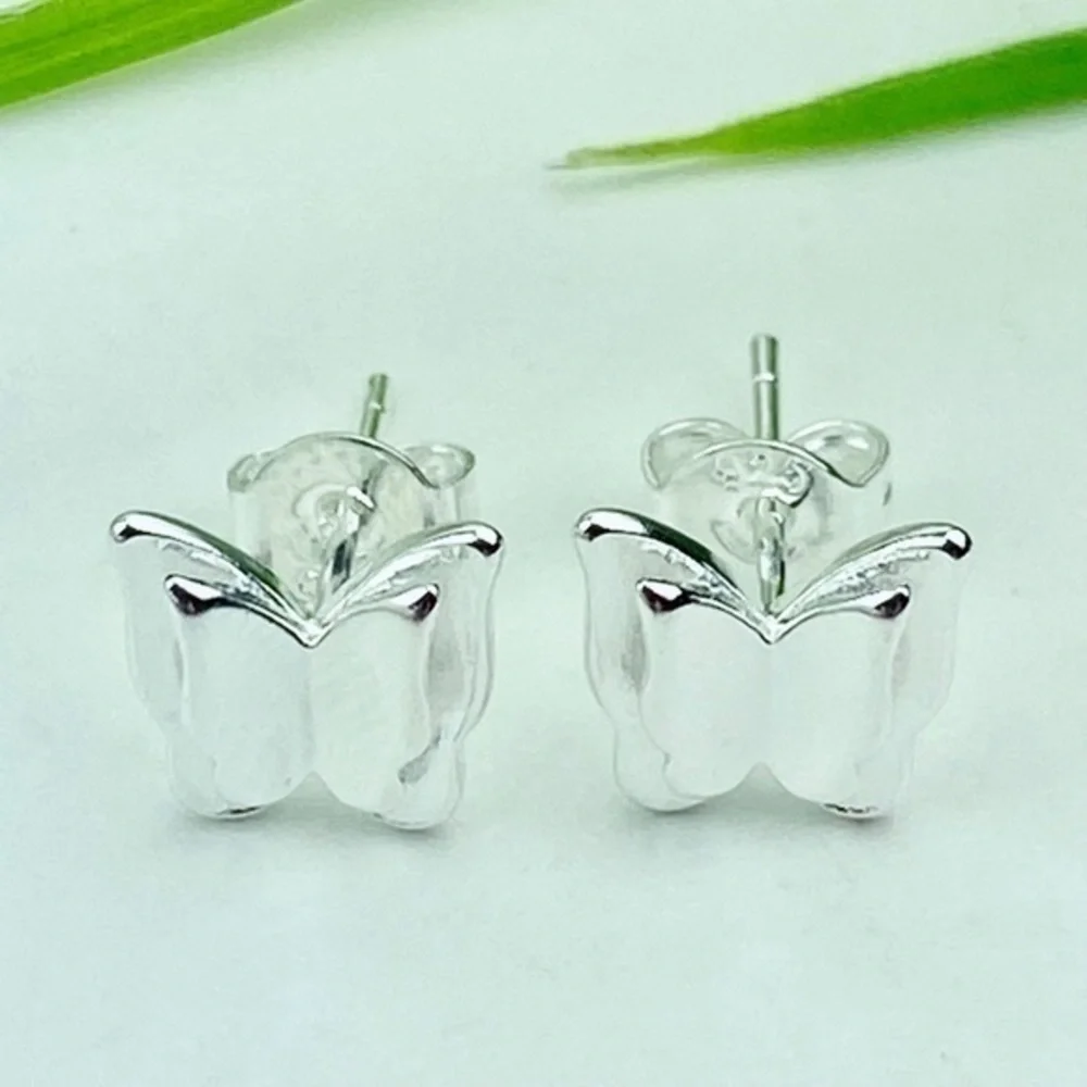 Sterling‎ Silver Earrings Butterfly Post Earrings